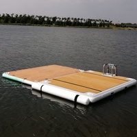 Tapis d'eau gonflable flottant en pvc, point de goutte d'eau, pour porte extérieur, équipement de sports aquatiques, ponton flottant