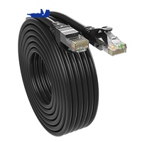 Cable Ethernet Cat6, 8 Conductores de Cobre Trenzado UTP, Cable de Conexión RJ45 Transparente Negro, Cable de Red LAN para PC, Router, Módem