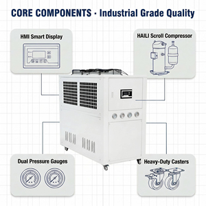 Enfriador Industrial de Agua de 20 HP, 50 KW, de Alta Capacidad, Refrigerado por Aire, con Control PLC para Impresión y Química - Product Image 1