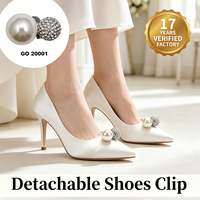 Clips de chaussures amovibles à double perle et strass, accessoires de luxe DIY pour escarpins, chaussures à bout ouvert et talons de mariée pour femmes