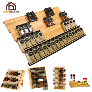 Il condimento da cucina a 4 strati può essere spostato e conservato per risparmiare spazio portaspezie in bambù - Product Image 1
