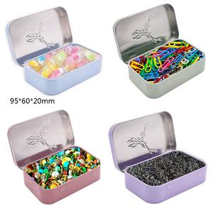 Décorations en métal capsules d'étain gaufrées de pilules mise en conserve de thé léger belles boîtes de conserve de menthe bleu orange boîtes boîtes de conserve pour menthes - Product Image 1