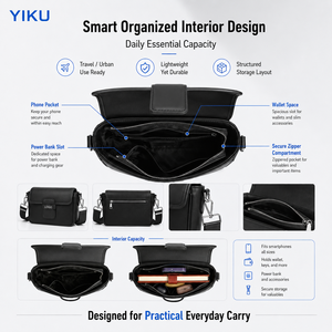 Bolso <span class=keywords><strong>Bandolera</strong></span> YIKU <span class=keywords><strong>con</strong></span> <span class=keywords><strong>Solapa</strong></span>, 100 Unidades MOQ, Logotipo Personalizado OEM ODM, Cuero PU o Genuino Disponible, Directo de Fábrica, Bolso de Hombro para <span class=keywords><strong>Hombre</strong></span> - Product Image 6