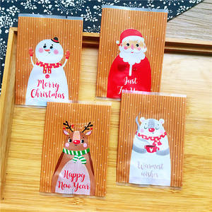 Sac cadeau de noël créative, sac d'emballage pour bonbons, cookies et Nougat, pochettes pour la maison, pour cadeaux de noël, sacs de décoration - Product Image 2