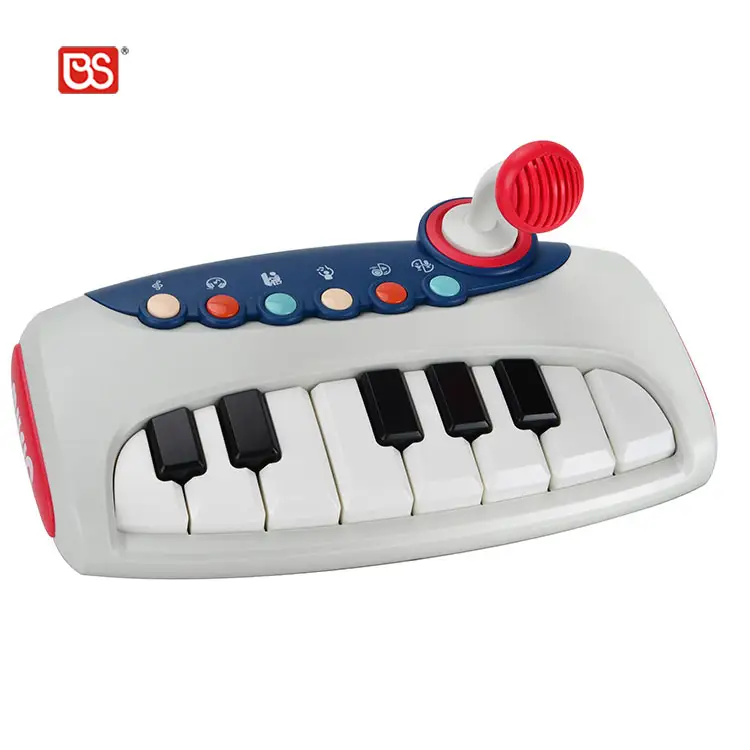 BS 3*AA Battery Organ Baby Grand Piano Keyboard Toy Music And Light With Microphone For Girl