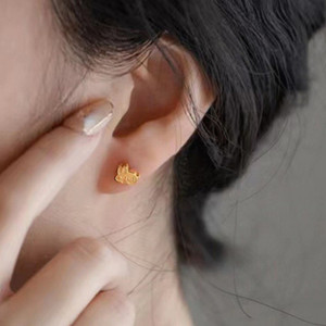 Pendientes de Aro Minimalistas con Incrustaciones de Acero Inoxidable con Baño de Oro PVD de 18K para Mujer, Varios Estilos, Diseño de Moda - Product Image 4