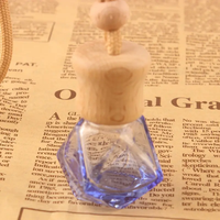 8ml coloré vide bouchon en bois verre voiture désodorisant suspendu bouteille de parfum parfum bouteille diffuseur pour voiture