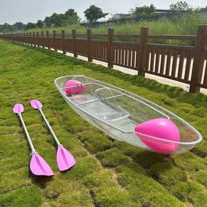 เรือคายัคใสแบบ 2 ที่นั่ง พร้อมทุ่นลอยน้ำ, เรือคายัคใสแบบคริสตัล, เรือแคนูแบบโปร่งใสสำหรับเช่าถ่ายภาพริมชายหาดรีสอร์ท - Product Image 1