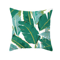Housse de coussin décorative d'été, sublimation, feuilles vertes, motif floral, housse de coussin imprimée, housse de coussin décorative
