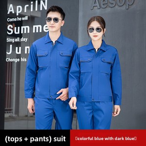 Ensemble de vêtements de travail résistants pour hommes printemps-automne, haut et <span class=keywords><strong>pantalon</strong></span> de sécurité durables, uniforme de travail pour atelier, chantier, usine - Product Image 5
