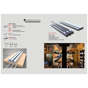 Hot bán nam châm gắn LED Nhôm hồ sơ cho siêu thị hàng hóa Kệ LED kênh cho LED Strip Lights - Product Image 5