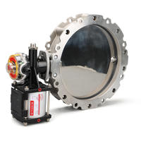 Vanne papillon électrique pour poudre gazeuse, corps en alliage d'aluminium, disque en acier inoxydable, à simple bride, DN100-DN400, pour la gestion des poussières de silo à ciment