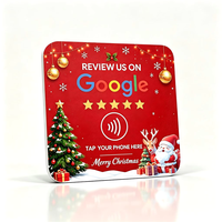 Support de table de paiement NFC RFID en PVC spécial Noël avec code QR Tap to Plate pour la restauration, le commerce de détail et la décoration