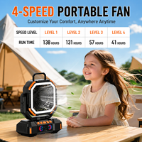 Ventilateur de camping rechargeable 40000mAh avec télécommande, lumière LED, batterie externe USB, silencieux, portable, pour tente, camping-car