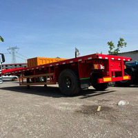 Semi-remorque plateau anti-corrosion 40 pieds 3 essieux avec verrous de conteneur, capacité 60 tonnes, plateforme en acier pour transport de marchandises à vendre