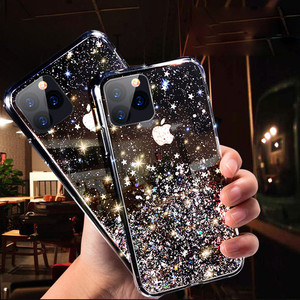 Custodia in Silicone trasparente con Glitter Glitter per iphone 11 Pro Max XR X XS MAX 7 8 6s Plus <span class=keywords><strong>Cover</strong></span> per <span class=keywords><strong>samsung</strong></span> S8 <span class=keywords><strong>S9</strong></span> S10 - Product Image 2
