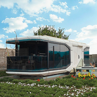 Maison préfabriquée intelligente de luxe en acier, type capsule spatiale mobile, avec lit, pour usage extérieur en appartement