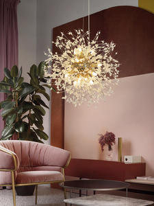 ثريا كريستال على شكل الهندباء البرية بأسلوب نورديك للمنزل وغرفة النوم، إضاءة بتحكم بالمفتاح، تصميم ريفي للغرف ومتاجر الملابس - Product Image 6