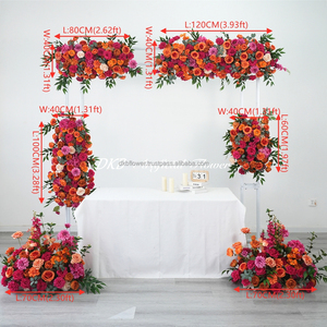 Arco Floral de Rosas Artificiales Naranjas Glamorosas de Alta Calidad DKB, Fondo para Eventos de Boda, Decoración para Bodas en Interiores y Exteriores - Product Image 2