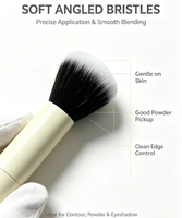 Ensemble de pinceaux de maquillage de luxe portables à double extrémité, outil professionnel à double tête pour poudre, blush, contour et illuminateur, idéal pour kit de voyage