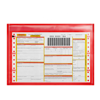 Enveloppes pour listes de colisage, documents inclus, enveloppe rouge pleine face auto-adhésive pour étiquettes d'expédition e-commerce transfrontalier