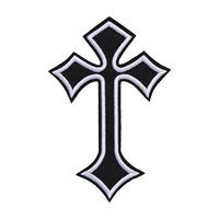 Patchs brodés thermocollants ou à coudre, motif croix chrétienne gothique religieuse, pour vêtements, vestes, sacs à dos, chapeaux, jeans
