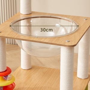 2024 Modern lüks kedi ağacı Scratcher kulesi mobilya doğal Sisal tırmalama mesajları sürdürülebilir ahşap kedi kulesi - Product Image 2