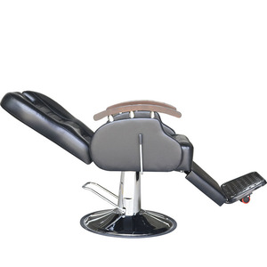 Chaise de Barbier Hydraulique Pivotante de Haute Qualité Noire pour Salon de Coiffure avec Accoudoirs – Vente en Gros - Product Image 4