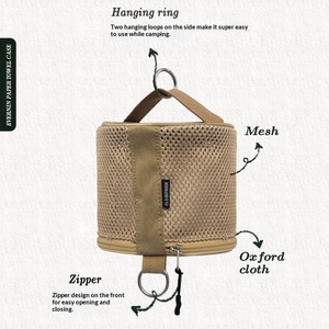Outdoor Camping Tissue Case Roll Paper Storage Bag With <b>Hook</b> Portable Tissue Holder Tent Hanging Napkin Holder Camping Supplies - Product Image 4