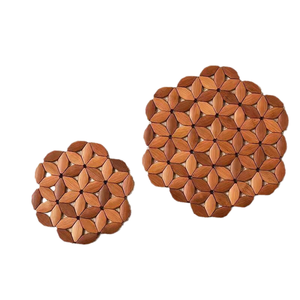 Sous-plats ronds en bois naturel pour plats chauds, ensemble pour table et comptoir de cuisine, robustes et durables, sous-plats minimalistes pour la cuisine - Product Image 1