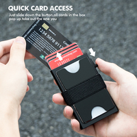 Dompet Kartu Casekey Dengan Kantong Uang Elastis, Dompet Pop Up Anti RFID, Tempat Kartu Bank Logam Tipis, Dapat Menampung 5 Kartu dan Uang Kertas