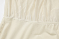 Robe élégante en maille à col en V, unie, à manches longues, dos nu, manches bouffantes, style cache-cœur pour femme