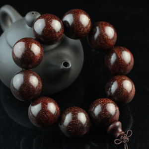 Zambian Blood Sandalwood <b>Bracelet</b> 25mm Round Beads Prayer Jewelry Gift - Product Image 1