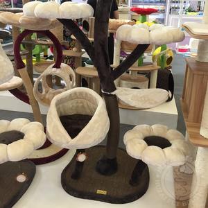 Menara pohon kucing Natal besi besar mewah Modern kayu Solid rumah Kondominium untuk kucing besar desain bunga baru - Product Image 5