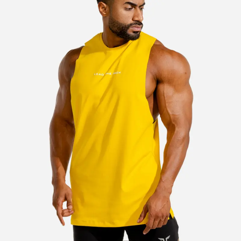Custom logo 100% polyester MEN'S activewear SPORT Muscle Tank Tops t-shirt quick fitness running vest outdoor sports top