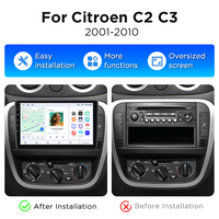 Systèmes intelligents de voiture Junsun pour Citroën C2 C3 2001-2010 avec ventilateur de refroidissement intégré, navigation GPS automatique, lecteur multimédia, Carplay