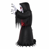 Décoration de jardin extérieure personnalisable de 1,80 m, squelette de la mort gonflable d'Halloween avec éclairage LED