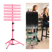 Support de Présentation pour Extensions Capillaires Réglable en Hauteur – Séparateur et Organisateur de Cheveux – Présentoir pour Tresses – Offre Spéciale