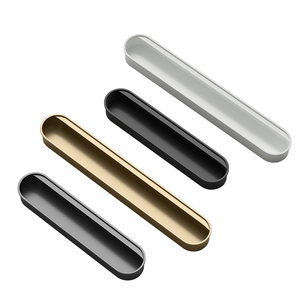 Minimalist Uzun Oval Alüminyum Alaşımlı Gömme Kulp, Gardırop Çekmece Dolabı için Görünmez Gömülü Çekme Kolu - Product Image 1