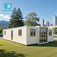 Maison conteneur préfabriquée extensible de 20, 30 ou 40 pieds, facile à installer et économe en énergie, avec chambre, salle de bain et cuisine
