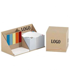 Custom Logo Foldable Cardboard Cube Sticky Note <b>Memo</b> <b>Pad</b> Box with Pen Holder Screen Printing Gold Stamp UV Printing Eco-Friendly - Product Image 1