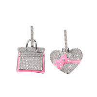 Collier tendance en laiton avec pendentif cœur rouge huileux et chaîne en corde, orné de zircons, idéal pour jeunes filles (cadeau)