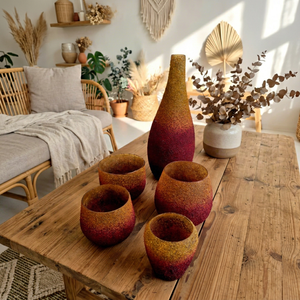 Ensemble de tasses en céramique bohème avec motif dégradé, emballage cadeau pour les cadeaux, décoration de bureau à domicile - Product Image 1