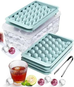 Nampan es krim plastik penjualan laris 2024 cetakan es krim 33-rongga nampan es batu kelas makanan dapat digunakan kembali