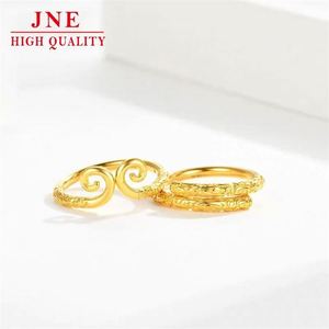 Anillos Love You Forever para Hombre y Mujer, Anillo Chapado en Oro del Encanto del Aro Dorado, Ruyi Dorado - Product Image 2