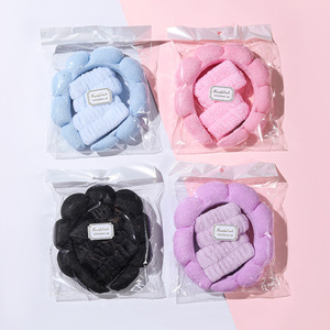 Bong bóng sưng húp Xoắn Terry vải chăm sóc da ban nhạc đầu sưng húp mũ nón tóc Hoop Sponge Spa trang điểm Headband & dây đeo cổ tay Bộ dụng cụ - Product Image 6