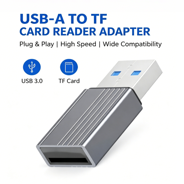 USB 3.0 TF Micro SD Card Reader 5Gbps High Speed, Mini Aluminum Alloy Plug and Play DC for Mobile Phone Laptop Camera