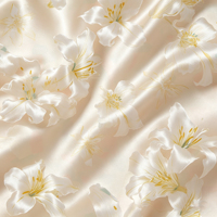Nouveau tissu en satin de soie 100% polyester imprimé avec un design floral personnalisé pour vêtements féminins