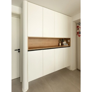 Meuble d'entrée en bois de style américain moderne, organisateur de buanderie intégré sur mesure, patère à manteaux, banc à <span class=keywords><strong>chaussures</strong></span>, grande capacité <span class=keywords><strong>pour</strong></span> couloir - Product Image 6
