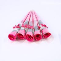 Fleur de Rose Artificielle en Savon à Branche Unique à Succès, Avec Emballage PVC, Rose Diamant Parfumée pour la Saint-Valentin